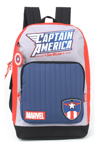 Mochila Costas Escolar Vingadores - Capitão América Cor Azul