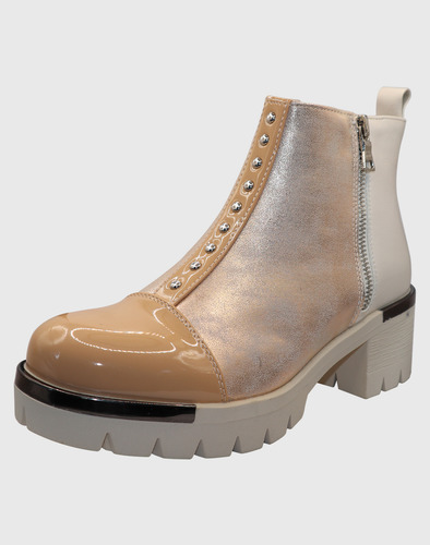 Botin Beige Tri Elasticado
