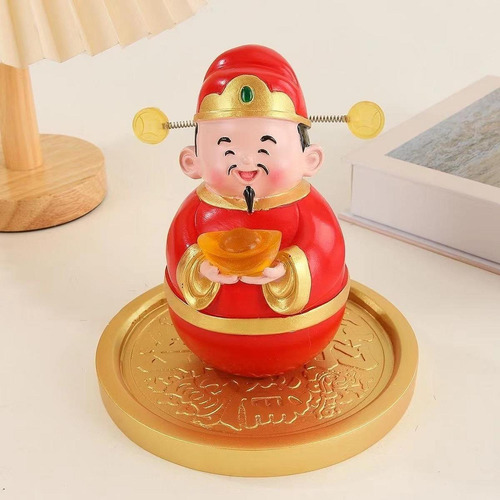 Adorno De Mesa Oscilante, Colección De Estatuas De Caishen,
