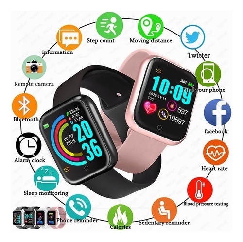 Imagen 2 de 10 de Reloj Inteligente Smartwatch Deporte Act Cardiaca 1,3 Y68