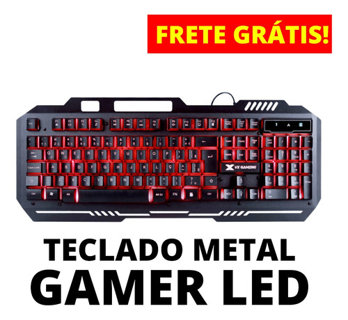 Imagem 1 de 5 de Teclado Gamer Metal Led Iluminado * Frete Grátis
