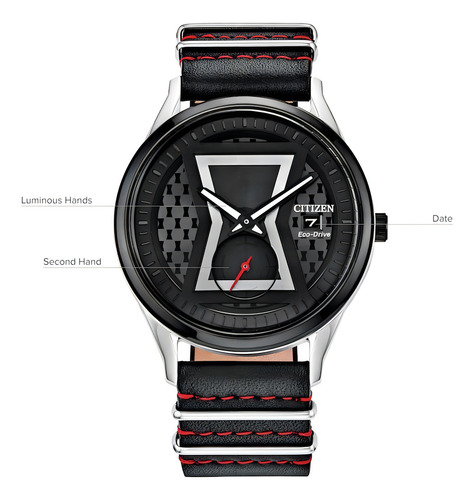 Citizen Marvel Black Widow Ecodrive Bv1138-01w Color de la correa Negro Color del bisel Negro Color del fondo Negro