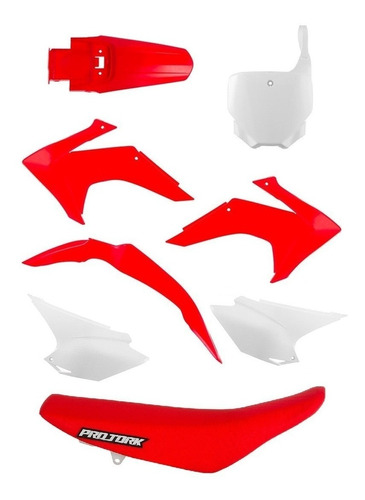 Kit Plásticos Roupa Honda Crf 230 Vermelho + Banco Protork