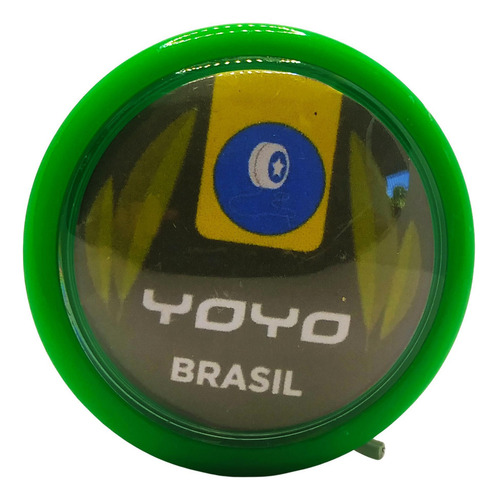 Ioiô Profissional Yoyobrasil+ Pião De Madeira+3 Cordas Verde