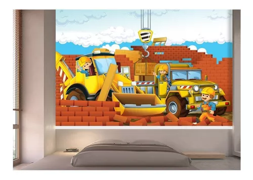 Papel De Parede Infantil Trator Obra Caminhão 9,5m² Azs147