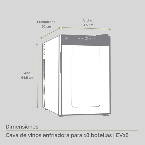 Cava Enfriadora De Vinos Para 18 Botellas Avera Ev18