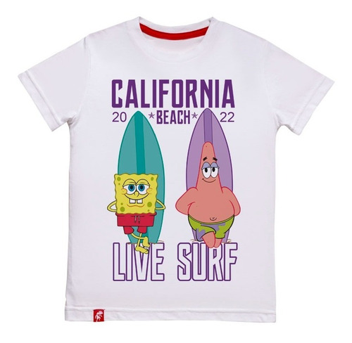 Bob Esponja Califonia Surf Remera Niños El Danzante