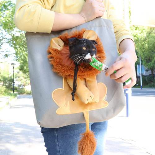 Bolsa De Ombro De Lona Em Formato De Leão Para Cães Pequenos