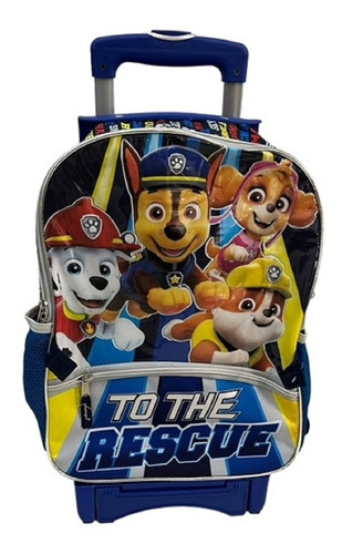 Paw Patrol Mochila Mod 0017 Llantas Gel Y Lonchera Color Azul