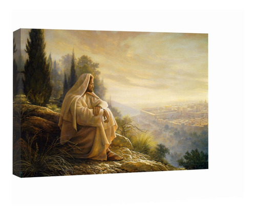 Cuadro Religioso, Jesús En Jerusalem, 60x40cm