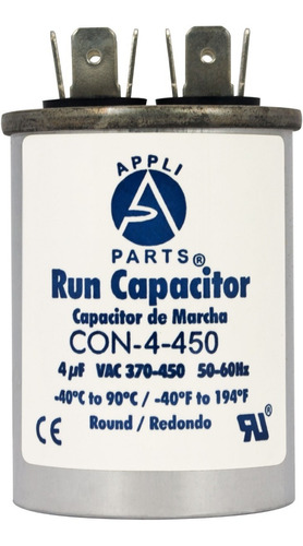 Condensador/ Capacitor De Marcha 4 Mfd 370-450vac Redondo