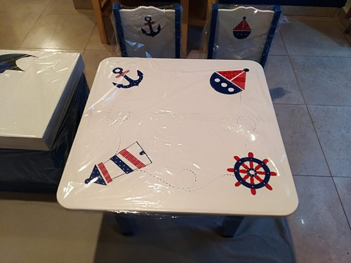 Imagen 7 de 10 de Juego De Mesa Con Sillas Infantiles Decoradas A Mano Nene