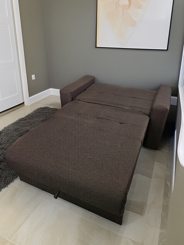 Sofa Cama 1.30mts Departamento Chenille Rustico Apto Mascota Chocolate Chenille Anti Desgarro