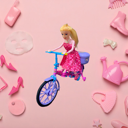 Boneca Barbie Bicicleta Articulada Musica Anda E Acende Luz