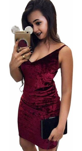 vestido de veludo vinho curto