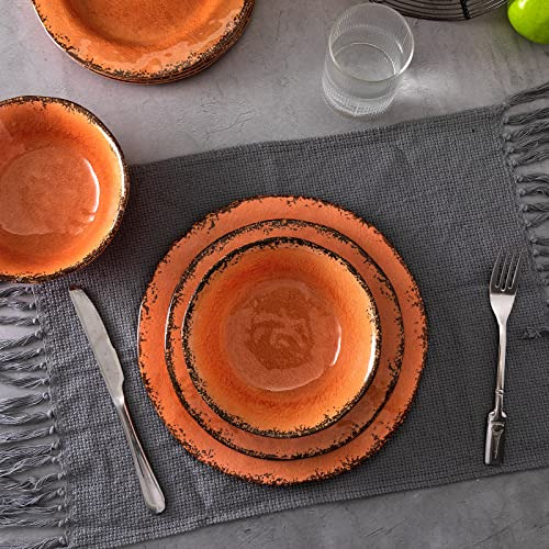 Juego 6 Platos Ensalada Postre 23 Cm Naranja, Rústicos, Fies