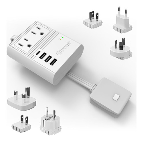 Enchufe Inteligente Marca Orei 2 Tomas/3 Usb/blanco