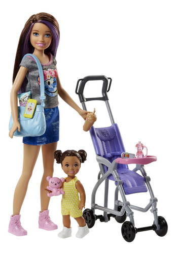 Barbie - Set De Juegos De Niñera Con Muñeca Skipper, Muñ.