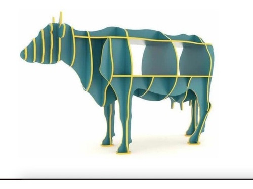 Vector 3d Mueble Vaca Tamaño Real Cnc Corte Láser Dxf P078