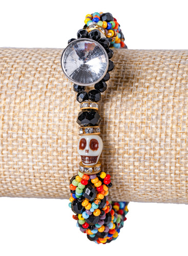 Pulsera Santeria Muerto Tubular Negro 17.78 Cm 21 Cm