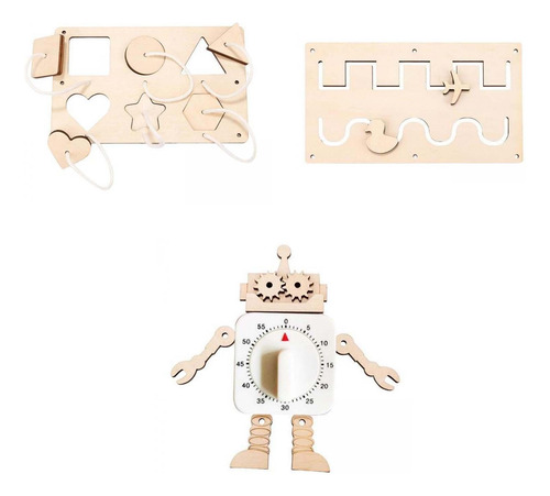 Tablero Ocupado Montessori De 3 Uds., Accesorios De