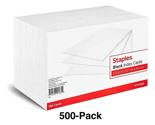 Cartões De Índice Staples Business Essentials 5x8 1000/caix