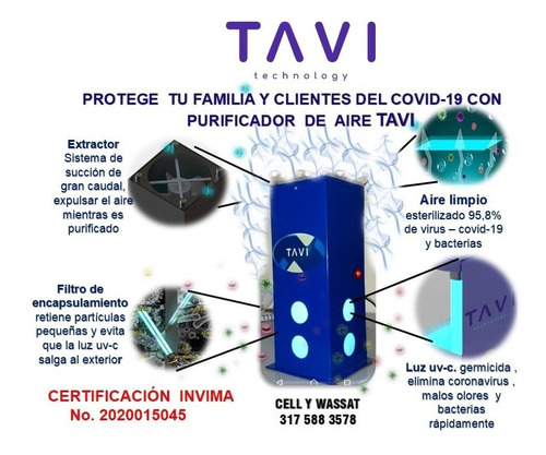 Purificador De Aire- Desinfeccion Por Luz Uv -c -  