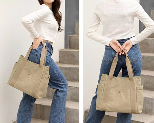 Bolsa Feminina De Ombro Em Lona De Algodão