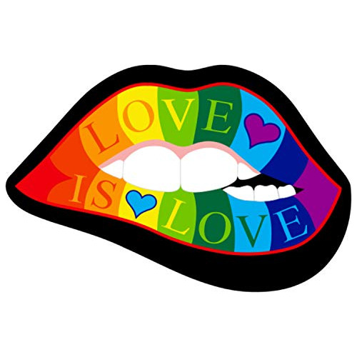 Pegatina De Orgullo Lgbt Labios De Amor, Orgulloso Y In...