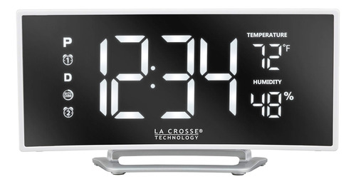 La Crosse Technology 602-249 Curved Mirror Led Alarm Clock W