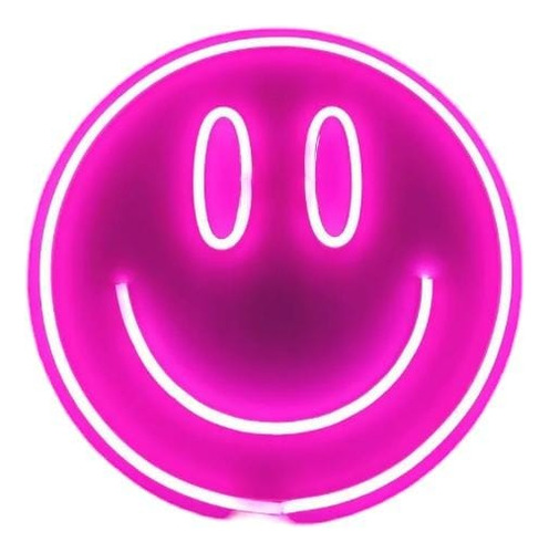 Cartel Luminoso Neón Led Cara Feliz Emoji 