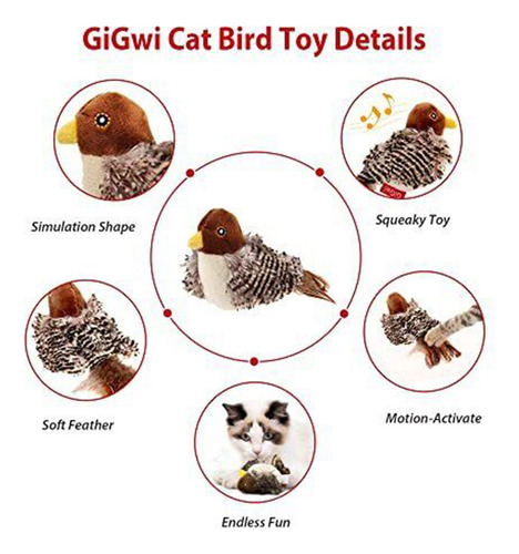 Qj 2 Juguetes For Gatos Cogidos Pájaros Gato Interactivo