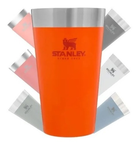 Imagem 1 de 9 de Copo Térmico Stanley Para Cerveja Laranja Orange 473ml