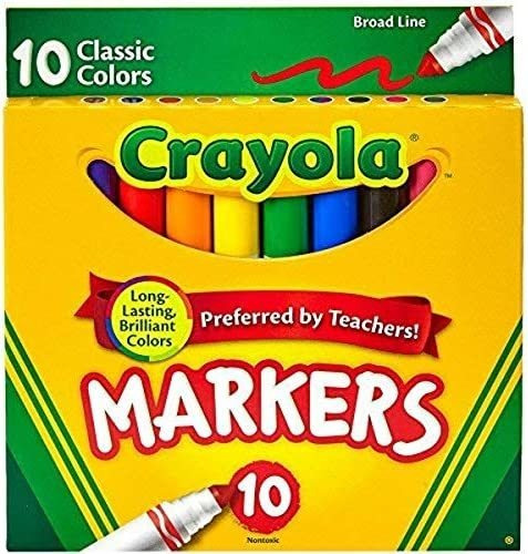 Marcadores Lavables Crayola Broad Line, Paquete De 10 Unidad