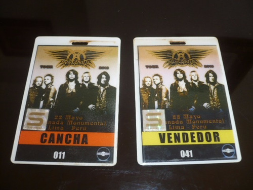 2 Cards Pases Del Concierto De Aerosmith En Lima Ozzyperu