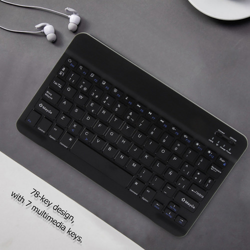 Teclado Inalambrico De Cobrable Para Silenciar De Bluetooth