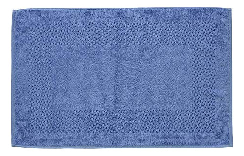 Juego De 2 Alfombras De Baño 100% Algodón Azul Oscuro