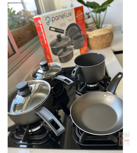 Imagen 4 de 9 de Juego Bateria De Ollas Sarten Kit De Cocina 4 Piezas Panelux