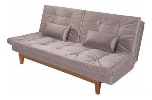 Sofá Cama 3 Lugares Pratic Madeira Espresso Móveis Wt