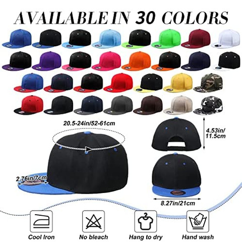 30 Gorras Snapback Para Hombre, Gorras De Visera Plana, De A