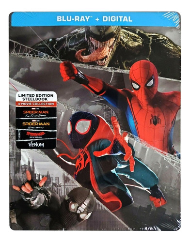 Spiderman 1 2 + Universo + Venom Steelbook Set Blu-ray