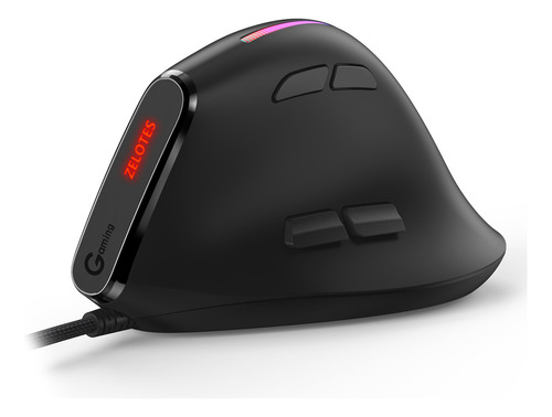 Ratón Vertical Ergonómico Para Juegos Zelotes T50rgb Con Cab