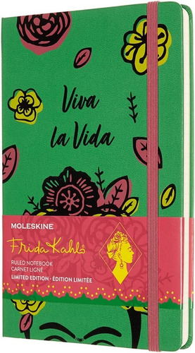Libreta Moleskine Frida Kahlo Original Tapa Dura Rayada Flor
