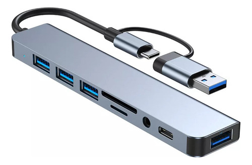 Wa Divisor De Hub Usb De Audio Tipo C Ocho En Uno