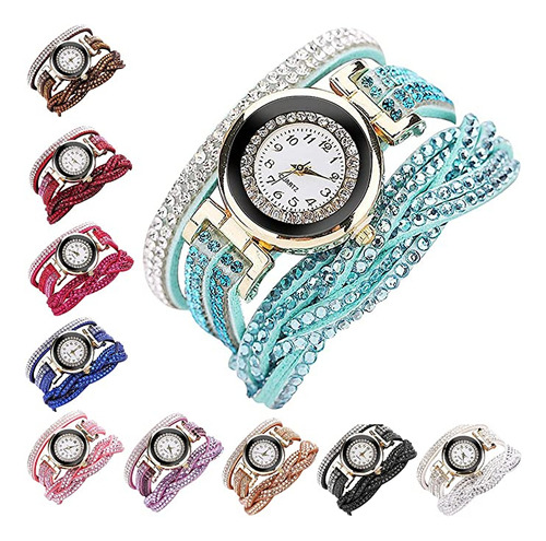 Cdybox Fashion, Reloj Twine Brazalete Con Estrás, Para Muj.