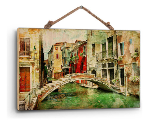 Cuadro De Madera Triplay Afiche Hermosa Venecia 60x90cm