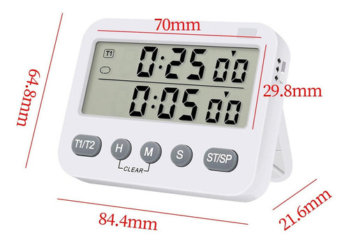 D Temporizador Digital Dual Con Con Soporte Cronómetro Reloj