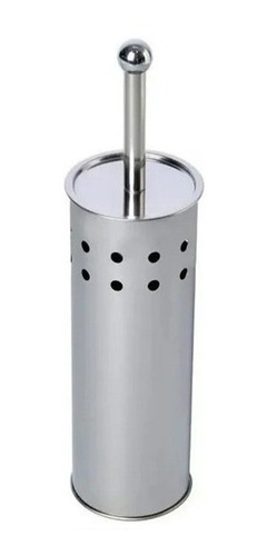 Set Cesto Tacho Residuos 3 Lts + Escobilla De Baño Color Plata