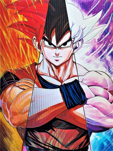 Dragon Ball Poster 3d Lenticular Goku Vegeta & Black Goku | MercadoLibre