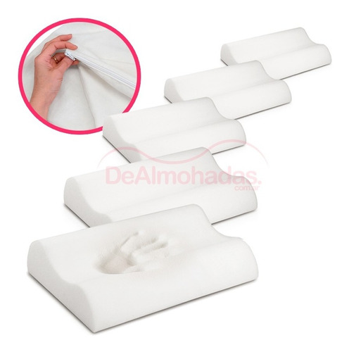 5 Almohadas Inteligentes 70x40 Con Fundas Cervical